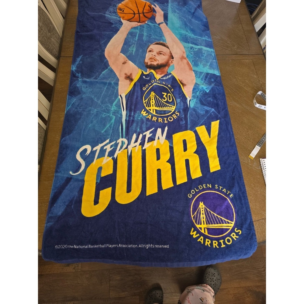 NBA Golden State Warriors Stephen Curry Beach Towel Blue Yellow 30 2020 NBPA
